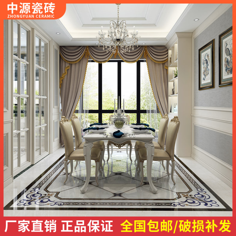 Simple modern dining room parquet floor tile 800x800 living room jazz white mosaic pattern tile microcrystalline stone polished crystal tile