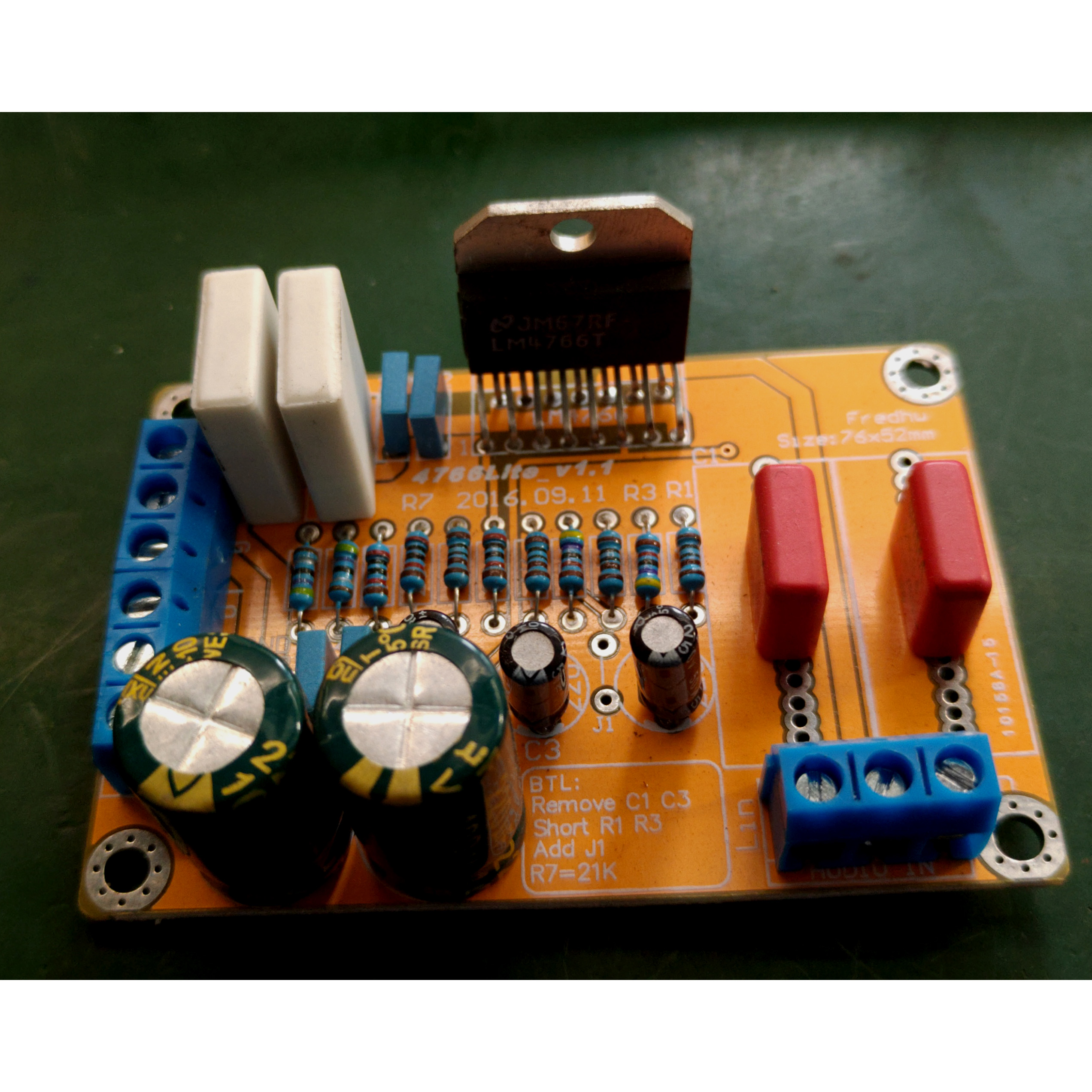 LM4766 power amplifier board LM4766T pure backstage empty board PCB supports BTL pick up 40W* 2 loose pieces