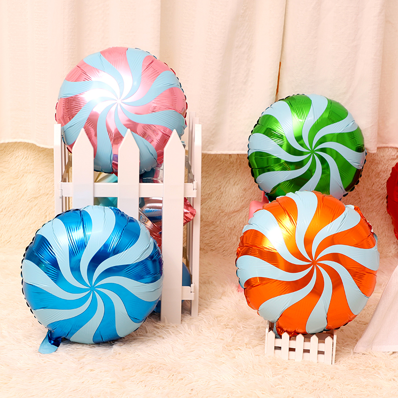 New birthday decorated round candy lollipop aluminum film balloon scene arranged annually aluminum foil wedding party