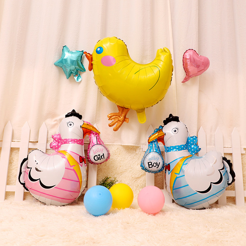 Birthday Birthday Arrangement Children's Kit Decoration Aluminum Film Balloon Chicken Baby Party Cute Cartoon Balloon Inflatable Toy
