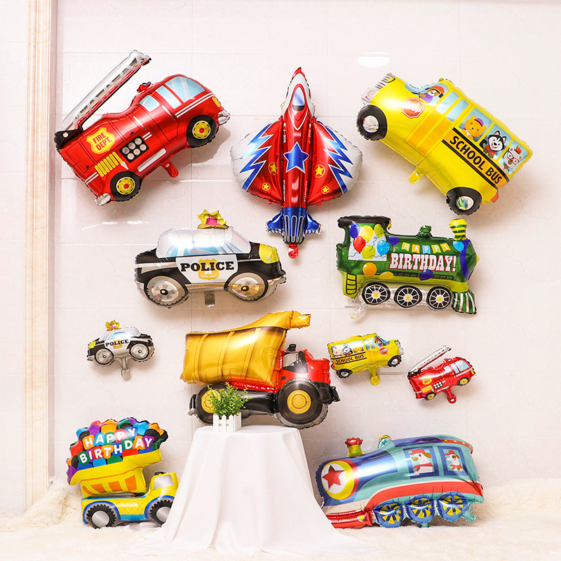 Children's birthday decoration Cartoon aircraft aluminum film balloon scene decoration Car modeling theme party baby products