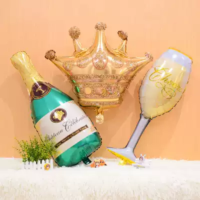 Baby birthday decoration party scene decoration Princess Prince crown Children's birthday party aluminum film balloon