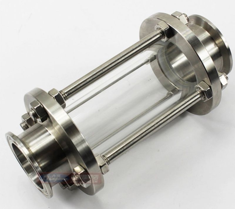 Quick-installed glass tube sight glass 304 stainless steel sanitary clamp type straight-through quick-connect sight cup with bed bag 38