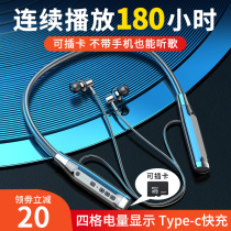 High-end Bluetooth headphones 2022 new wireless neck hanging neck-style card sports running high quality binaural ear-in-ear-type extra-long standby renewal big electric quantity male and female typec