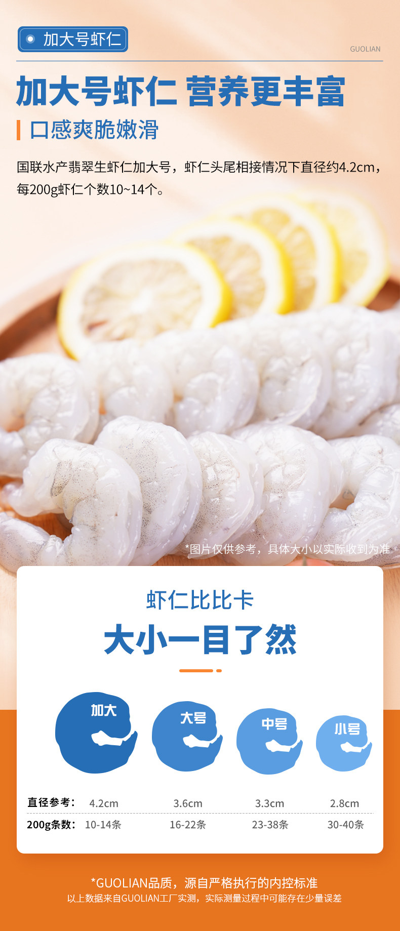 国联水产 开背去线 翡翠生虾仁 200g*3件 图8