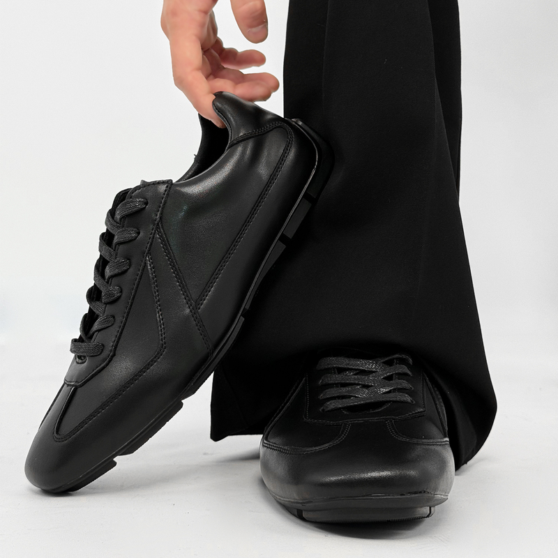 High-End Minimalist Thin-Soled Leather Shoes for Men, Old Money Style Flat Square-Toe Derby Shoes, Commuter Black Retro Training Shoes, Trendy High-End Minimalist Thin-Soled Leather Shoes for Men, Old Money Style Flat Square-Toe Derby Shoes, Commuter Black Retro Training Shoes, Trendy