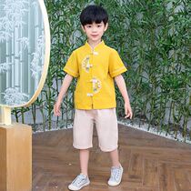 Childrens Hanfu Set Boys Chinese Style Tang Dress Thin Summer National Clothing Baby Chinese Improved Ancient Costume