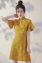 Cheongsam modified version of the dress 2021 new small floral student daily young girl Chinese style