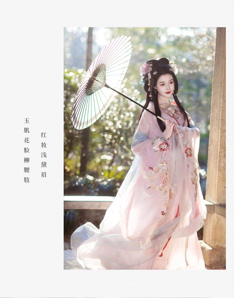 Китайцы одежда наборы 新款原创【玉水轻鸾】刺绣吊带超仙汉服南北朝国风大典走秀明星款