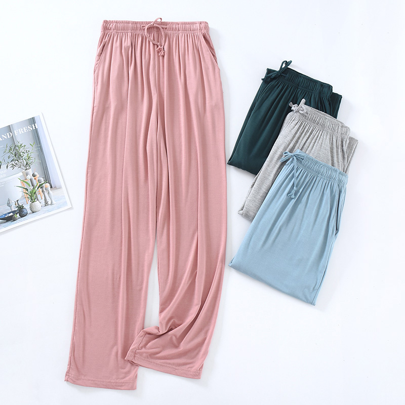 Lady Casual sleeping pants thin Home Long pants Summer Modale Leisure loose Large size High Bomb Air Conditioning Home Spring Summer