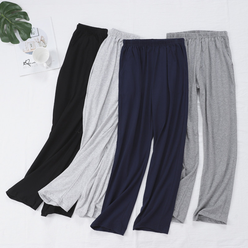 Men's Pajama Pants Home Pants Cotton Pants Large Size Loose Ladies Casual Lazy Pants Straight Cotton Home Pants