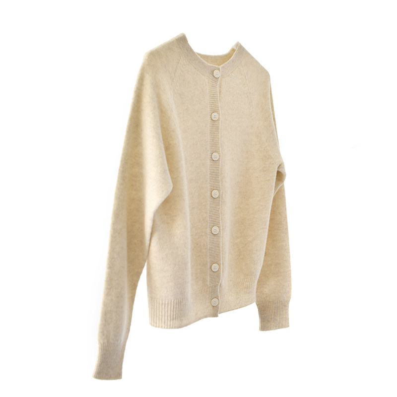 Gentle and lazy style French style 100 full wool knitted cardigan jacket female merino sweater salt sweet cool top