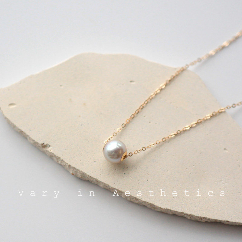 VIA Passepartout high-end temperament is round natural sea water really much hemp akoya single pearl necklace exquisite women