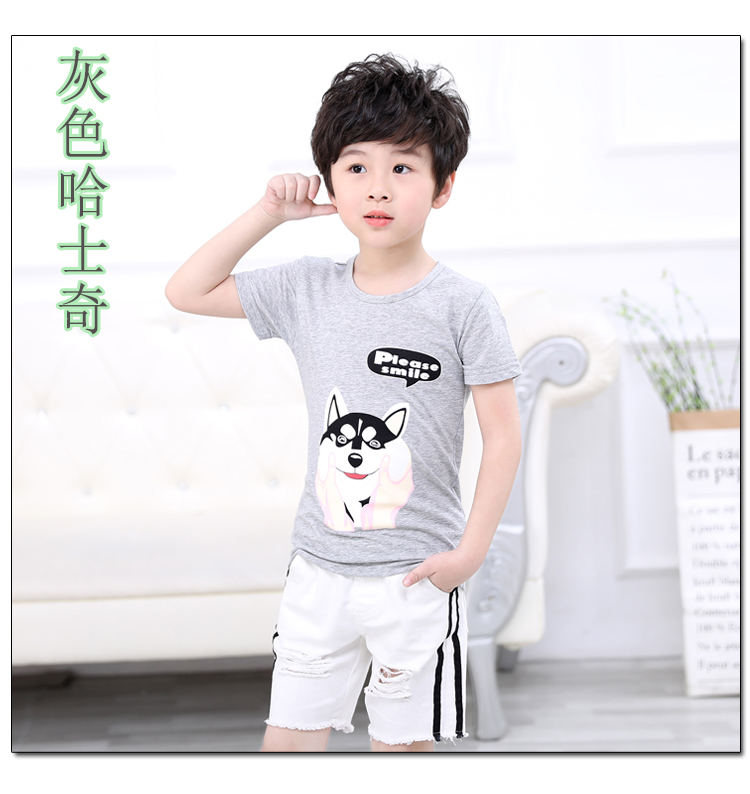 Trẻ em ngắn tay t-shirt cotton nam áo sơ mi Hàn Quốc phiên bản của dưới cùng của cậu bé lỏng mùa hè nữ 6 quần áo trẻ em 3 tuổi 5 áo mới