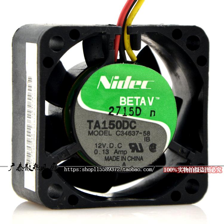 Original Nidec 24P0844 4020 4CM 12V 0 13A C34637-58 3-wire cooling fan