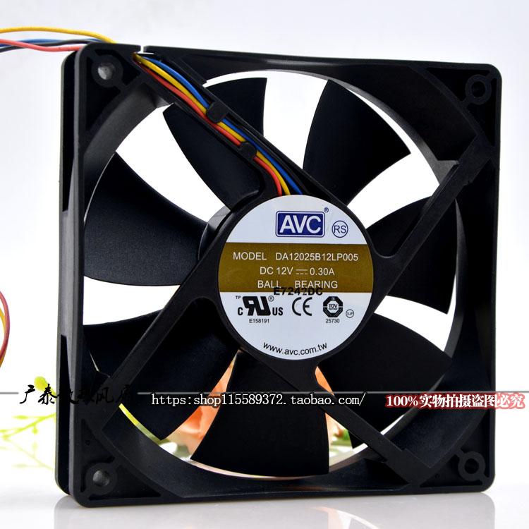 AVC DA12025B12L P005 12V 0 3A 12cm 12025 Silent 4 pin PWM Fan