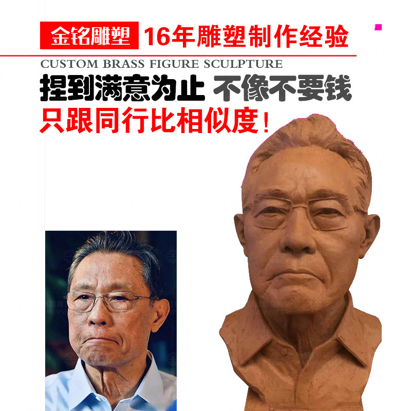 Zhong Nanshan portrait cast bronze sculpture custom real-life relatives head bronze sculpture Old man statue celebrity statue ornaments