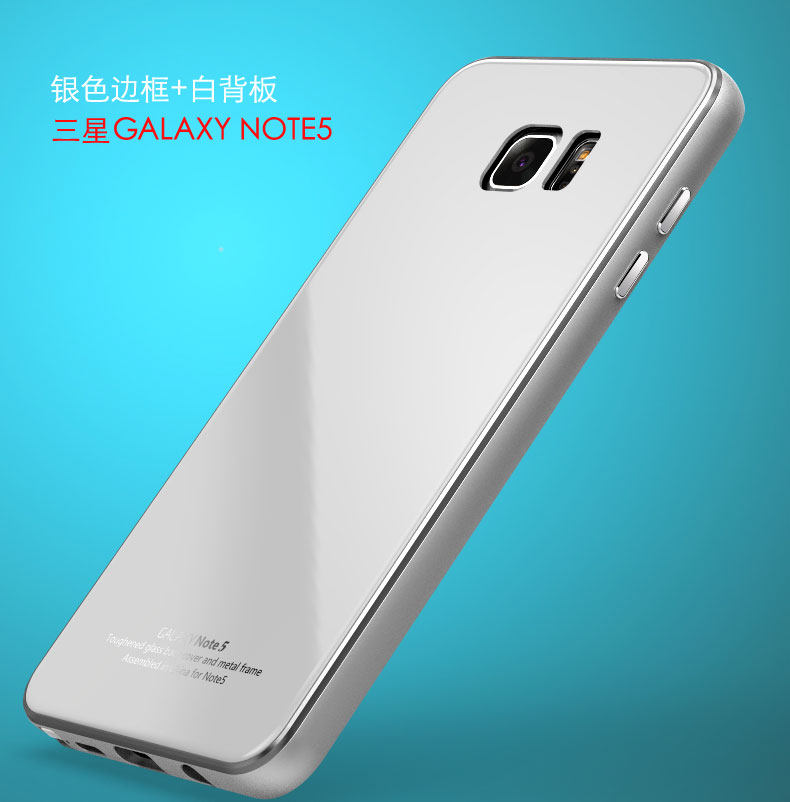 Luphie Aircraft Aluminum Metal Frame 9H Tempered Glass Back Cover Case for Samsung Galaxy Note 5 N9200