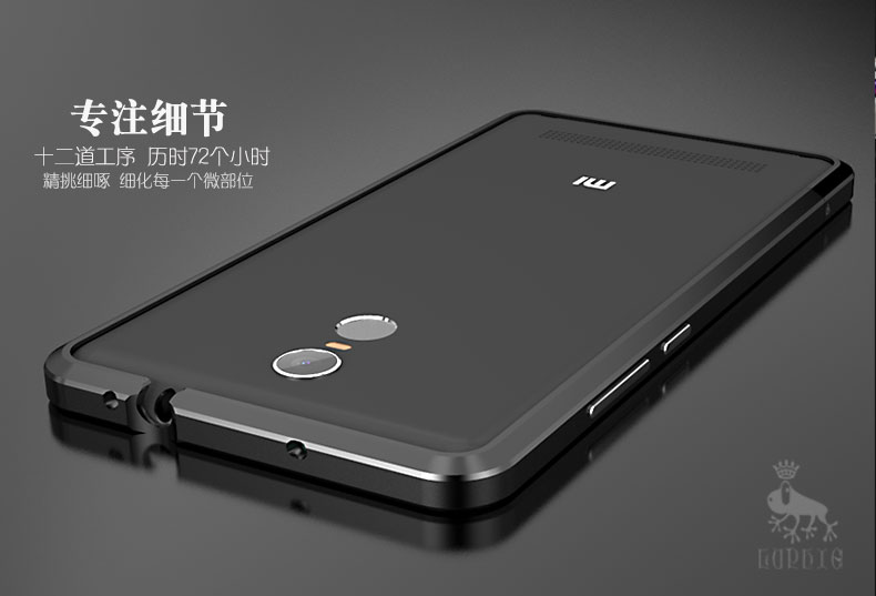 Luphie Blade Sword Slim Light Aluminum Bumper Metal Shell Case for Xiaomi Redmi Note 3