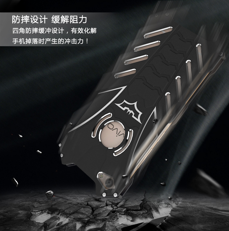 R-Just Batman Shockproof Aluminum Shell Metal Case with Custom Stent for vivo X9 Plus & vivo X9
