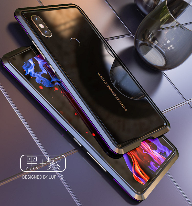 Luphie Bicolor Blade Sword Slim Light Aluminum Bumper Metal Shell Case for Xiaomi Mi MIX 2S