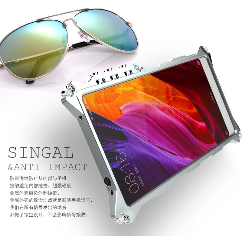 SIMON Mechanical Arm Skull Punk Premium Aluminum Metal Bumper Shockproof Case Cover for Xiaomi Mi MIX