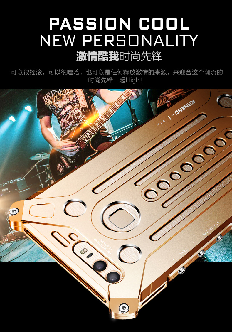 KANENG Powerful Aluminum Shell Shockproof Aerospace Metal Case Cover for Huawei Honor 8