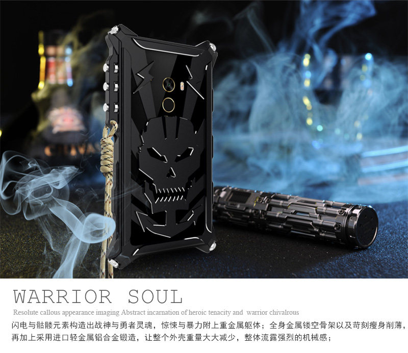 SIMON Mechanical Arm Skull Punk Premium Aluminum Metal Bumper Shockproof Case Cover for Xiaomi Mi MIX