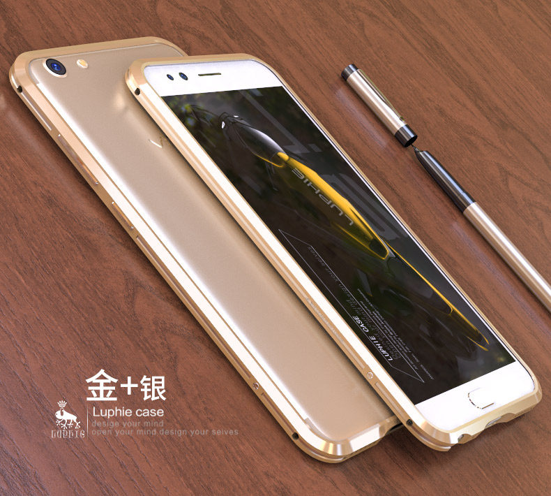 Luphie Bicolor Blade Sword Slim Light Aluminum Bumper Metal Shell Case for vivo X9s & vivo X9s Plus