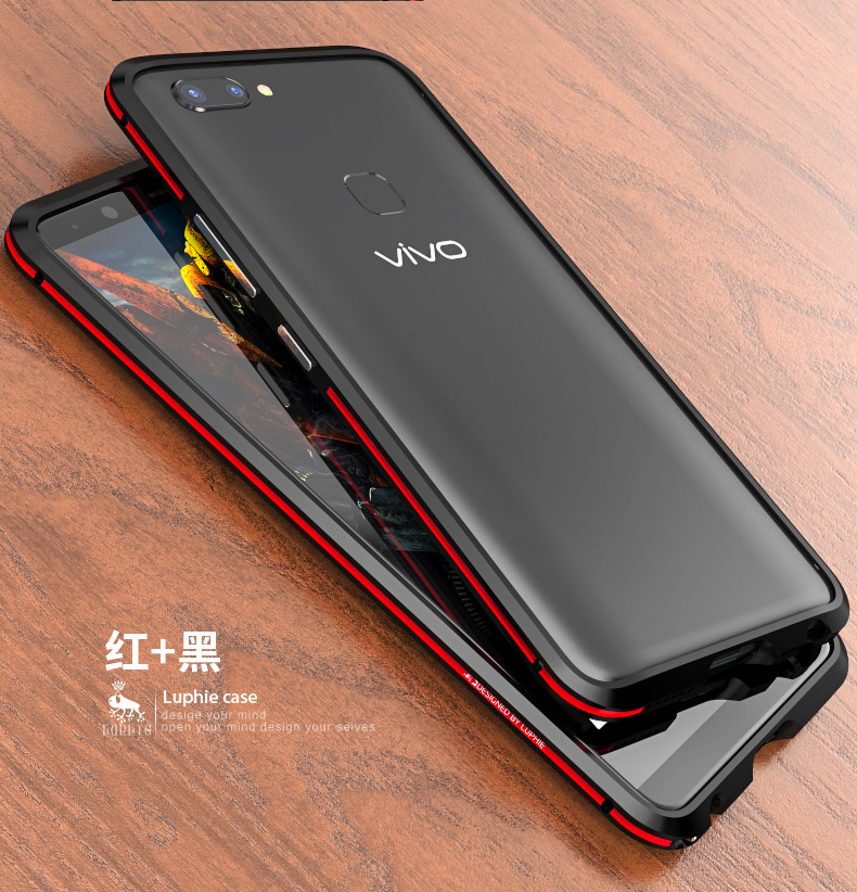 Luphie Bicolor Blade Sword Slim Light Aluminum Bumper Metal Shell Case for vivo X20 & vivo X20 Plus