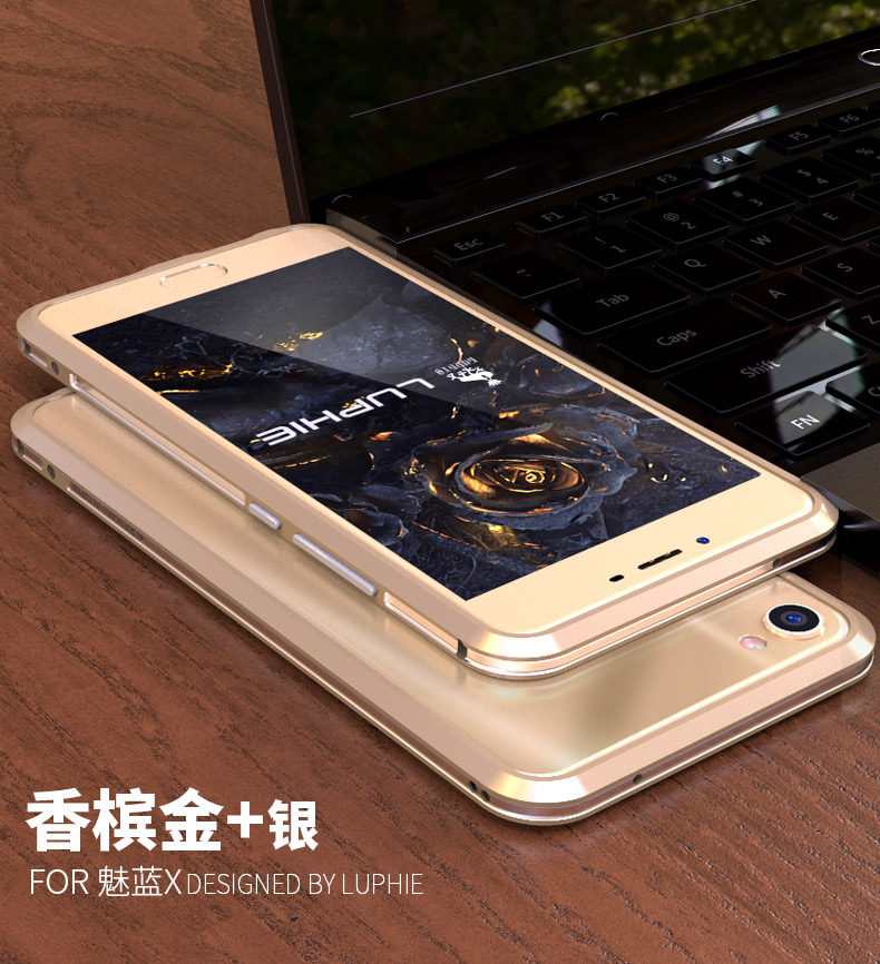 Luphie Bicolor Blade Sword Slim Light Aluminum Bumper Metal Shell Case for MEIZU X