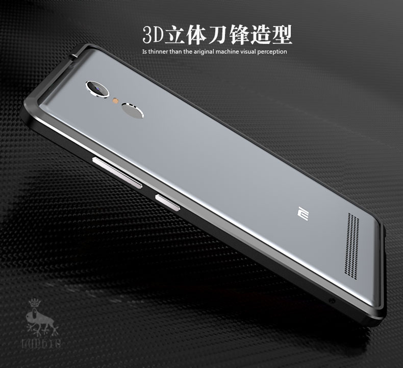 Luphie Blade Sword Slim Light Aluminum Bumper Metal Shell Case for Xiaomi Redmi Note 3