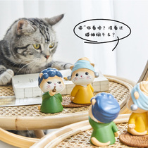 Cartoon office desk birthday gift female face cat car home decoration creative little girl cute ornaments