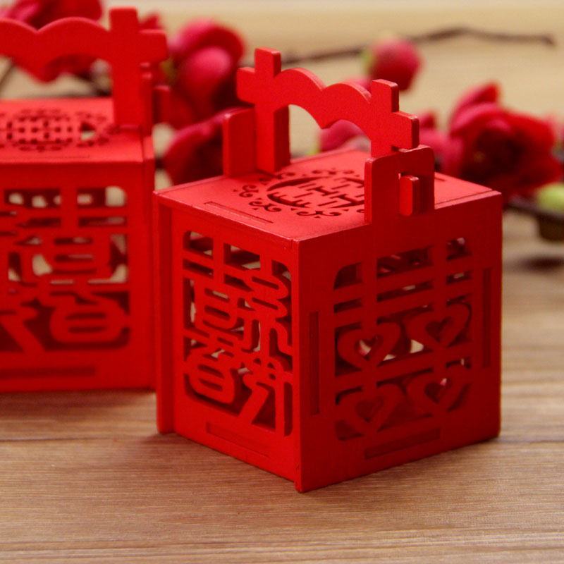 2022 personalized Chinese style wooden wedding candy gift box wedding candy box