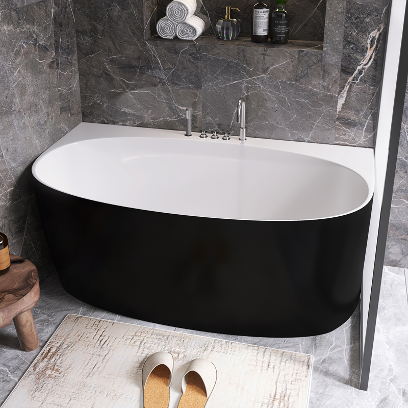 Bathtub Home Double Independent Surf Massage Intelligent Thermostatic Heating Day Style Close To Wall Acrylic small family bathtub