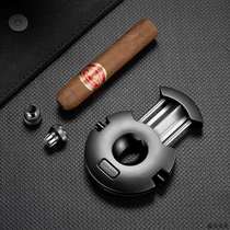 Cigar scissor type stainless steel blade hidden double diameter cigar drill cigar cutter