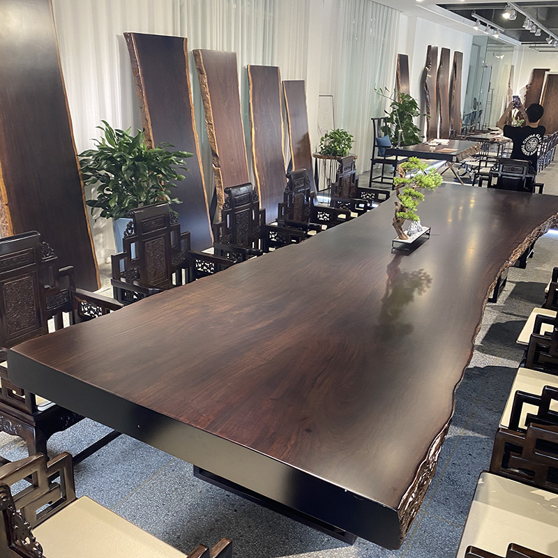 Black Sandalwood Log Large Board Table Tea Table Tea Table Africa Solid Wood Owner Table Desk Chair Red Wood Table Painting Case Composition