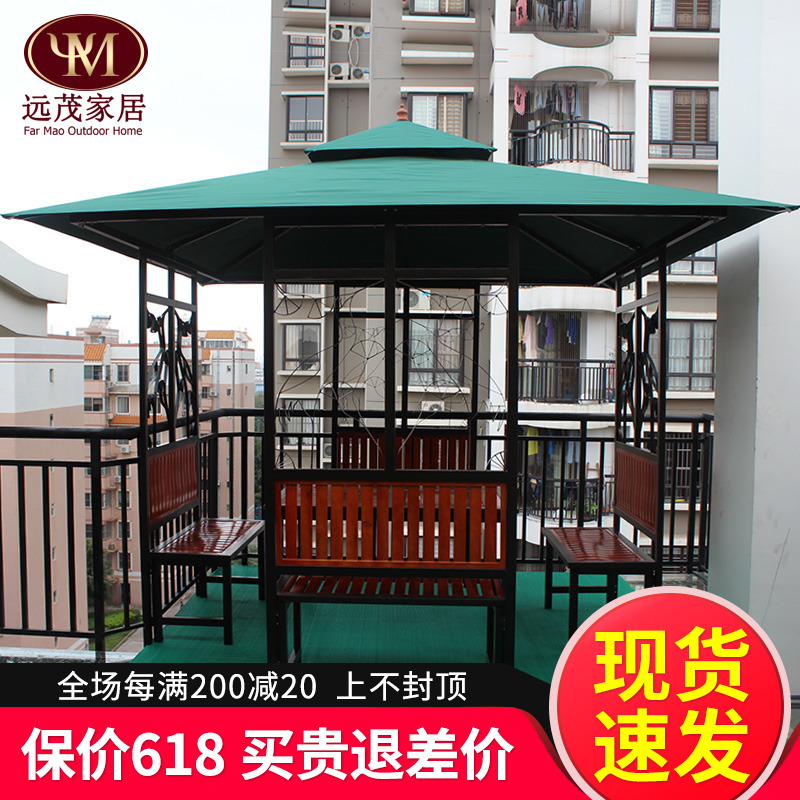 Outdoor Cool Pavilion Courtyard Garden Garden Pavilion Tent Outdoor Sun Shelter Au Style Four Corner Pavilions Flowers Birds Pavilions Iron Art Pavilions