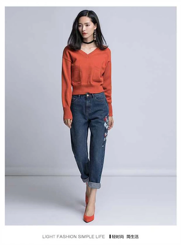 Bán / Hàng dệt kim Mũ trùm đầu nữ Thời trang mới của Hàn Quốc Joker Pocket Áo len ngắn mùa đông và mùa đông 15619 áo gile len hàn
