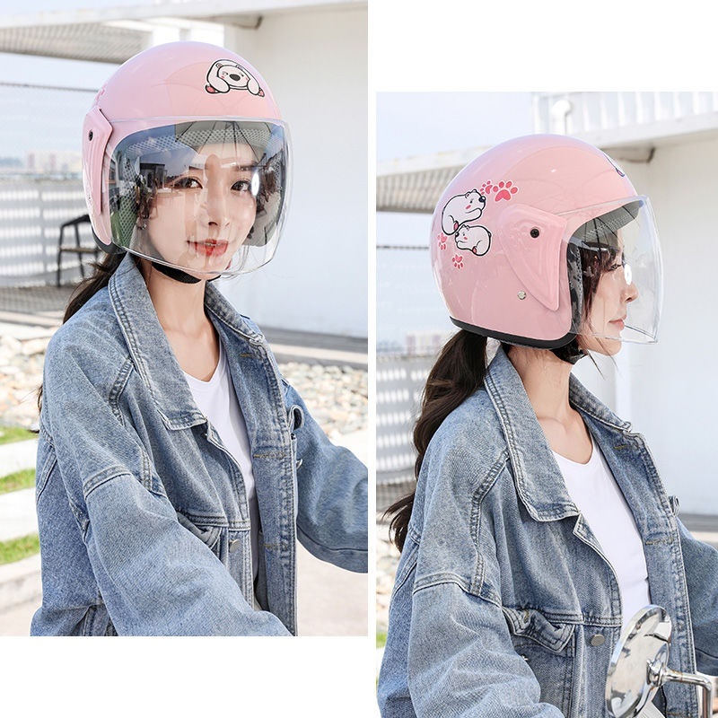 Electric battery car helmet gray men and women four seasons universal half helmet cute Korean version winter warm helmet full helmet