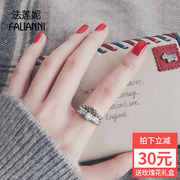 Vương miện vòng nữ 925 sterling bạc Nhật Bản và Hàn Quốc hipster sinh viên tổng hợp chỉ số ngón tay sáng tạo món quà ngày valentine cho bạn gái