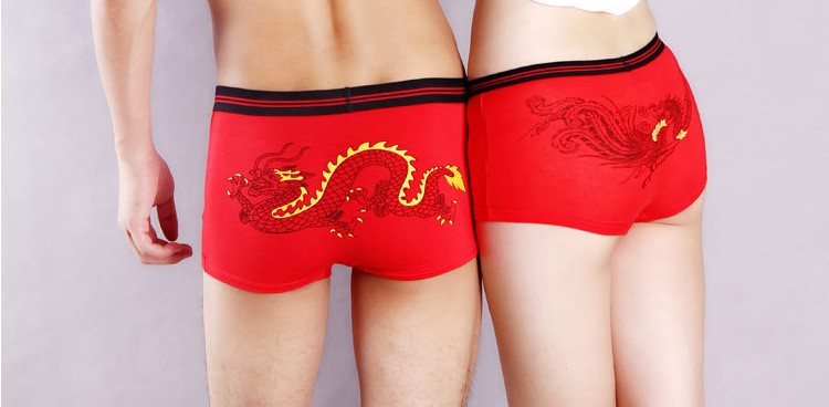 Cặp vợ chồng quần lót đỏ 2 chữ tải có tôi có sẵn sàng kết hôn với tôi không? Đàn ông và phụ nữ thú nhận đám cưới quần đỏ đồ lót đôi cotton đẹp