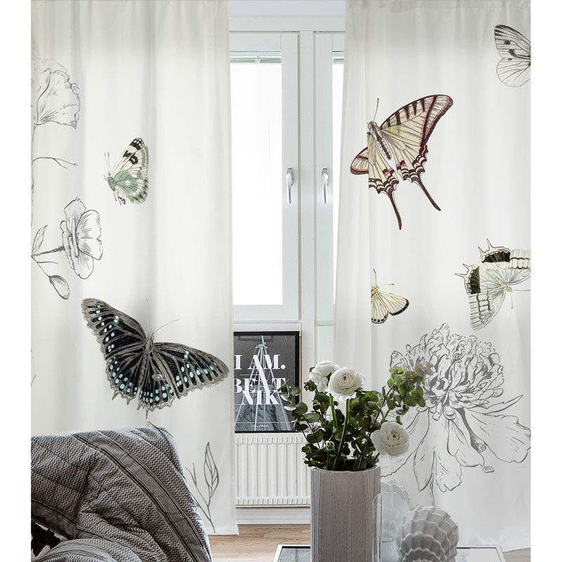 Great Lakes products Nordic in Simply Modern Thickened Curtain Curtain Curtain Customized Butterfly