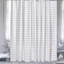 Bathroom partition shower curtain set punch-free waterproof bath shower room bathroom door stopper water curtain thickened cloth