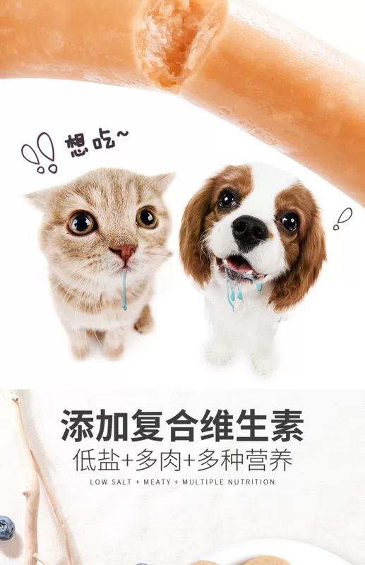 Jiabao Pet Ham Intestines 1 Gói 30 Thú cưng Đồ ăn nhẹ Thịt bò Hương vị Gà Xúc xích Chó Mèo - Đồ ăn vặt cho chó