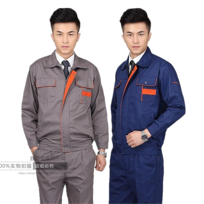 Mùa thu và mùa đông áo dài tay phù hợp với nam và nữ áo khoác công nhân sửa chữa tự động nhà máy quần áo thiết bị hàn dụng cụ bảo vệ chống mài mòn set đồ nam