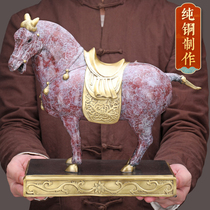 Pure copper horse swing piece copper horse crafts living room cabinet enter the door to Dongma decoration boss office installation