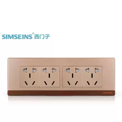 Household wall switch socket large plate Champagne gold four small five-hole 20 twenty-hole socket panel household