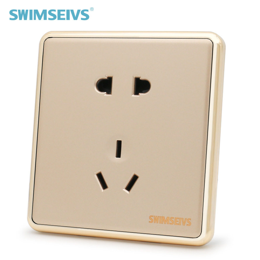 Wall switch socket 86 type concealed 10A five-hole socket household panel two three plug five-eye 5-hole power socket