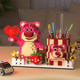High-looking strawberry bear pen holder building block assembly toy